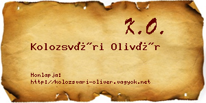 Kolozsvári Olivér névjegykártya