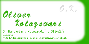 oliver kolozsvari business card